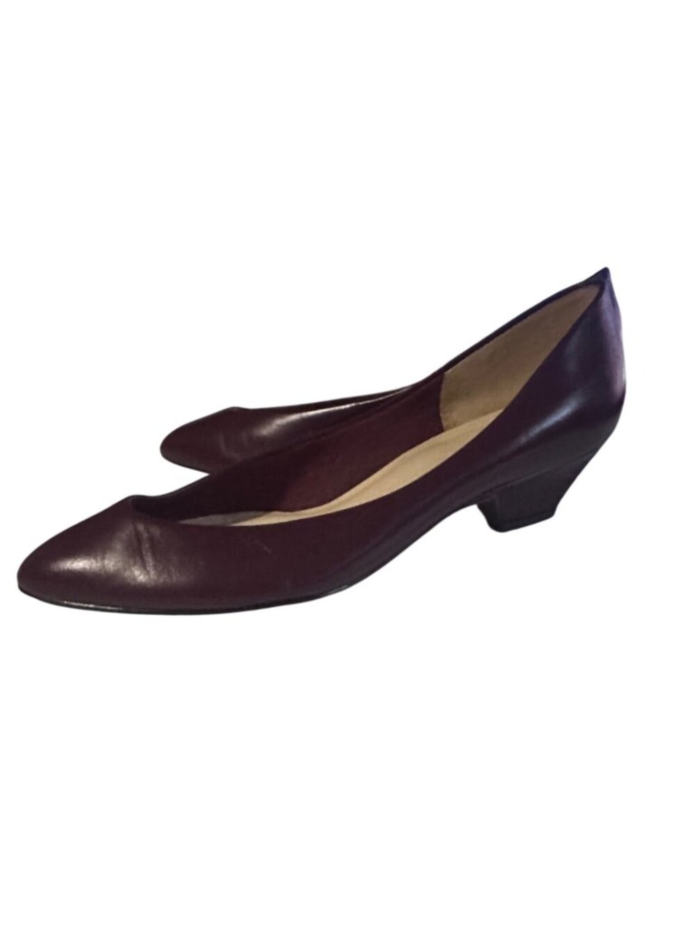 Westies burgundy point toe leather pumps size 7M